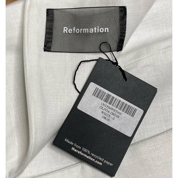 Reformation “Olivia” White Linen Midi Dress - Picture 4 of 6